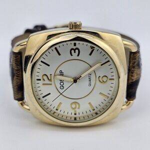 Gossip Women's Watch 40MM White Dial Leopard Print Leather Bands New‎ Battery
